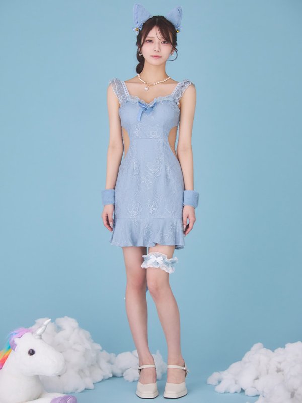 画像4: 【即日発送】【ハロウィン】 キャットレースミニワンピ 【コスプレ5点セット】【XS-Mサイズ/3カラー】[HC03]