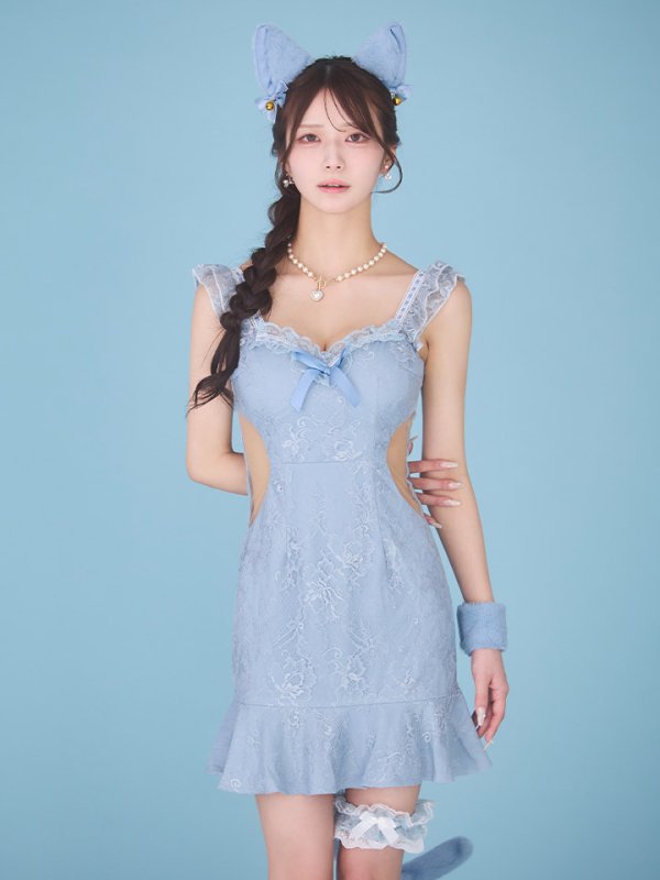 画像5: 【即日発送】【ハロウィン】 キャットレースミニワンピ 【コスプレ5点セット】【XS-Mサイズ/3カラー】[HC03]