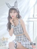 【SALE!!】【即日発送】【ハロウィン】ツイードバニーリボンセットアップ（スカート）【コスプレ6点セット】【XS-Mサイズ/2カラー】[HC03]