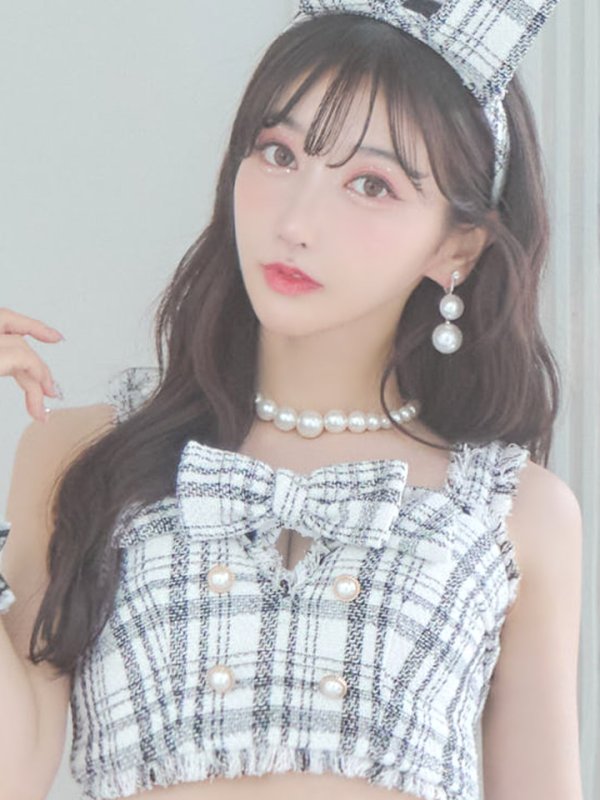 画像28: 【SALE!!】【即日発送】【ハロウィン】ツイードバニーリボンセットアップ（スカート）【コスプレ6点セット】【XS-Mサイズ/2カラー】[OF04]