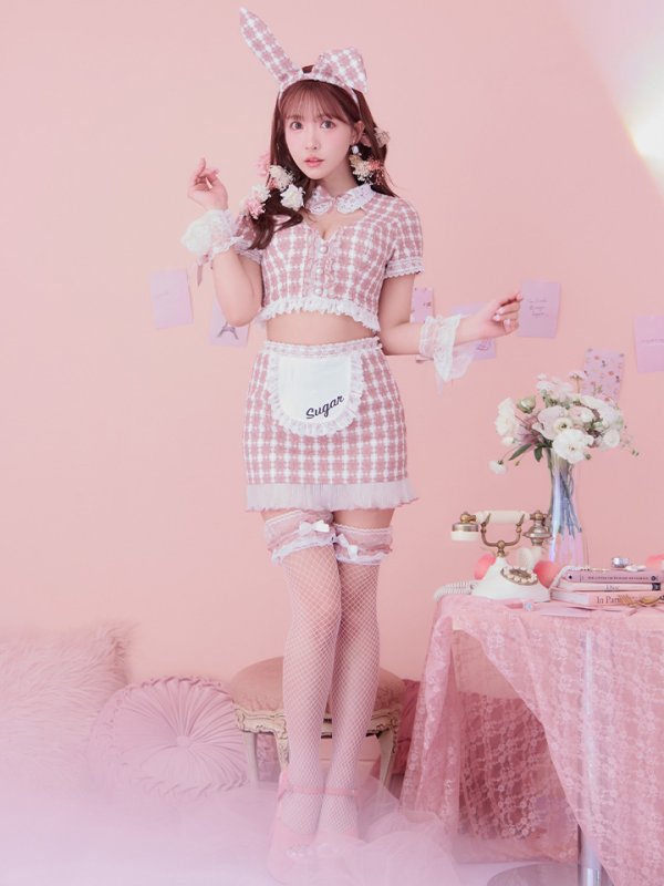 画像22: 【SALE!!】【即日発送】【ハロウィン】 ツイードバニーメイドセットアップ 【コスプレ6点セット】【S-Mサイズ/3カラー】[OF01]