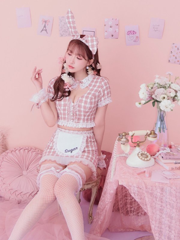 画像27: 【SALE!!】【即日発送】【ハロウィン】 ツイードバニーメイドセットアップ 【コスプレ6点セット】【S-Mサイズ/3カラー】[OF01]