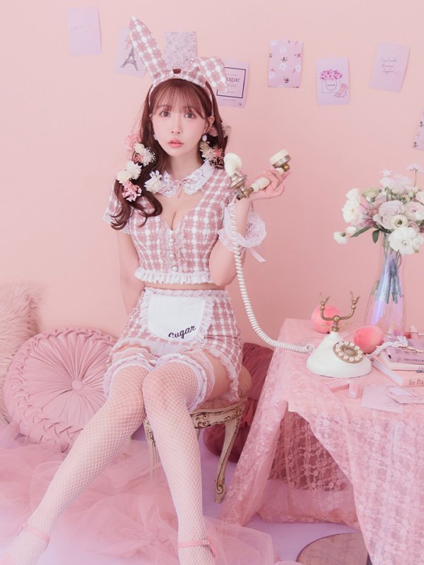 画像28: 【SALE!!】【即日発送】【ハロウィン】 ツイードバニーメイドセットアップ 【コスプレ6点セット】【S-Mサイズ/3カラー】[OF01]