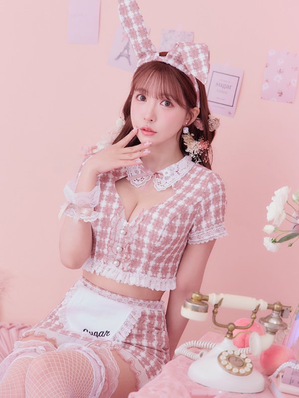 画像29: 【SALE!!】【即日発送】【ハロウィン】 ツイードバニーメイドセットアップ 【コスプレ6点セット】【S-Mサイズ/3カラー】[OF01]