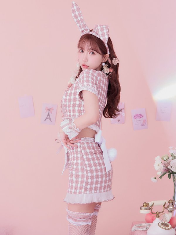 画像30: 【SALE!!】【即日発送】【ハロウィン】 ツイードバニーメイドセットアップ 【コスプレ6点セット】【S-Mサイズ/3カラー】[OF01]