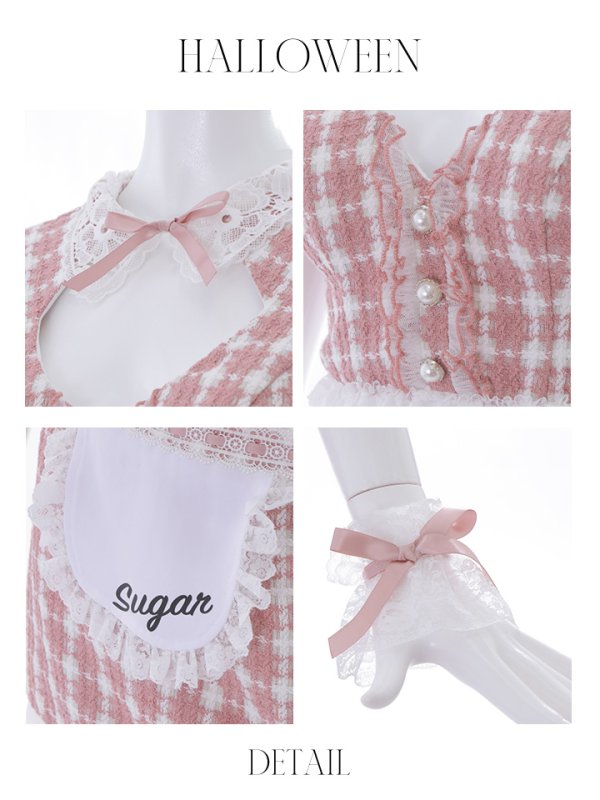 画像42: 【SALE!!】【即日発送】【ハロウィン】 ツイードバニーメイドセットアップ 【コスプレ6点セット】【S-Mサイズ/3カラー】[OF01]