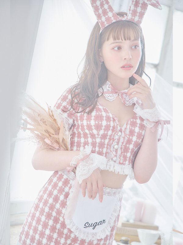 画像11: 【SALE!!】【即日発送】【ハロウィン】 ツイードバニーメイドセットアップ 【コスプレ6点セット】【S-Mサイズ/3カラー】[OF01]