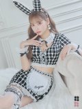 【即日発送】【ハロウィン】 ツイードバニーメイドセットアップ 【コスプレ6点セット】【S-Mサイズ/3カラー】[YMT]