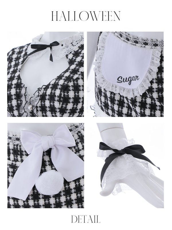 画像37: 【SALE!!】【即日発送】【ハロウィン】 ツイードバニーメイドセットアップ 【コスプレ6点セット】【S-Mサイズ/3カラー】[OF01]