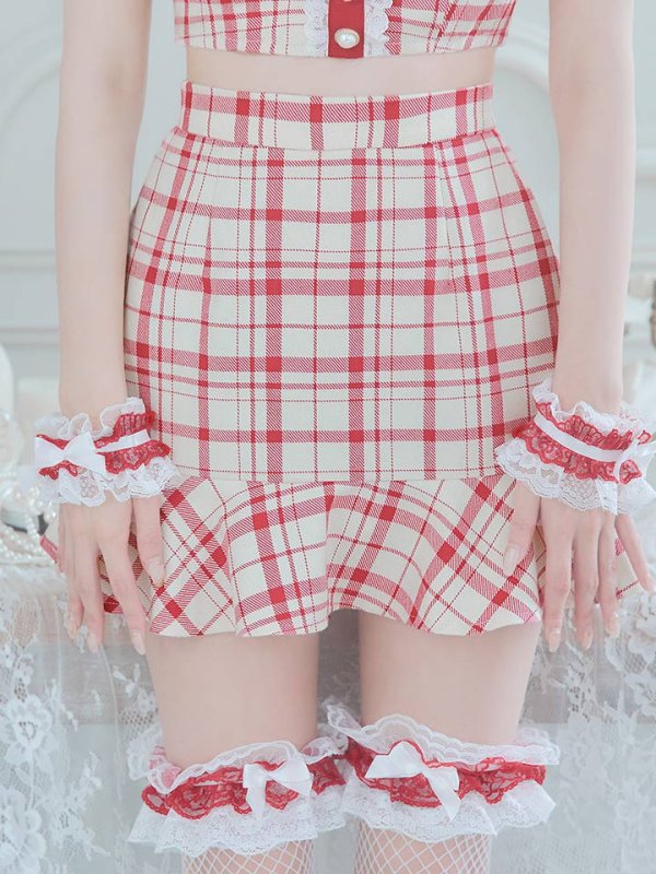 画像8: 【値下げ！】【即日発送】【ハロウィン】 チェックバニーセットアップ  【コスプレ6点セット】【XS-Lサイズ/2カラー】[OF04]