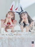 【値下げ！】【即日発送】【ハロウィン】 チェックバニーセットアップ  【コスプレ6点セット】【XS-Lサイズ/2カラー】[YMT]
