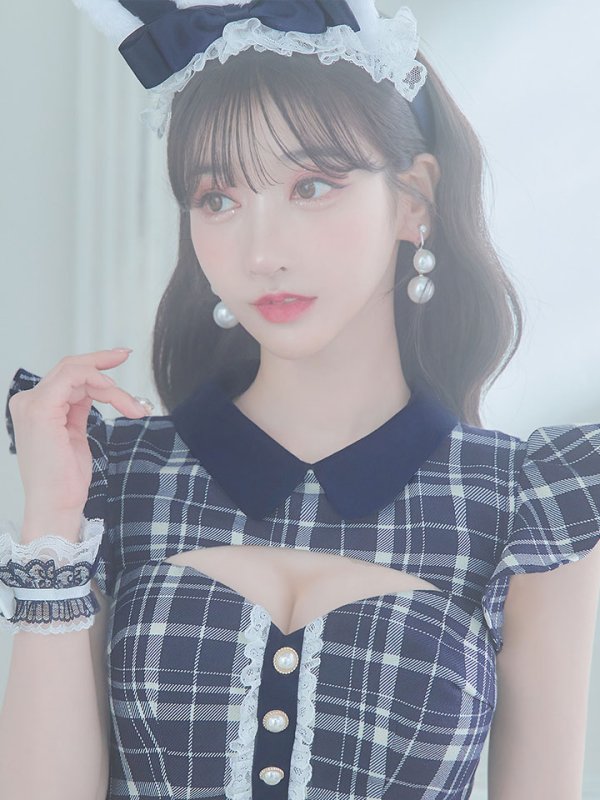 画像7: 【値下げ！】【即日発送】【ハロウィン】 チェックバニーセットアップ  【コスプレ6点セット】【XS-Lサイズ/2カラー】[OF04]