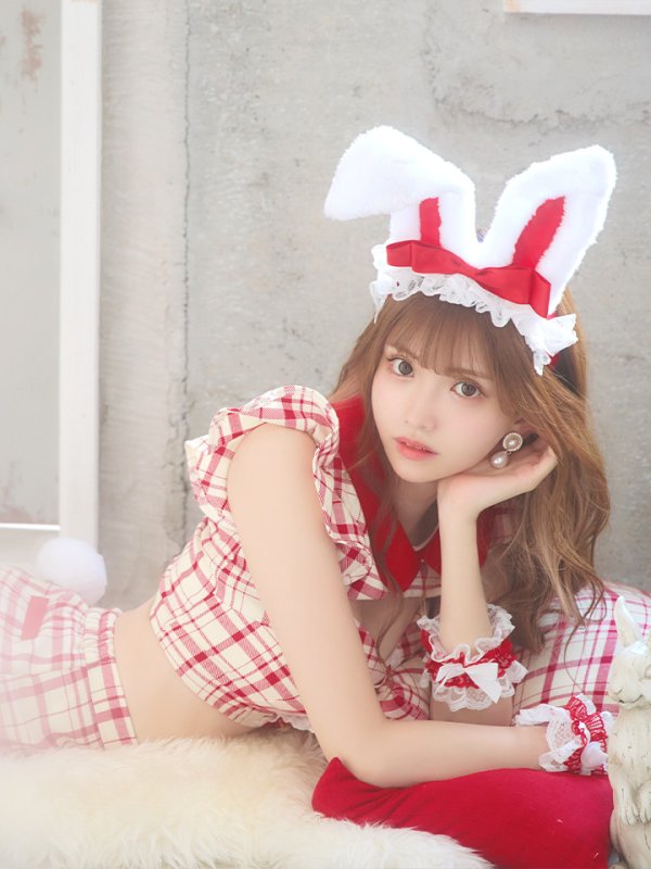 画像8: 【値下げ！】【即日発送】【ハロウィン】 チェックバニーセットアップ  【コスプレ6点セット】【XS-Lサイズ/2カラー】[OF04]