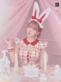 【値下げ！】【即日発送】【ハロウィン】 チェックバニーセットアップ  【コスプレ6点セット】【XS-Lサイズ/2カラー】[YMT]