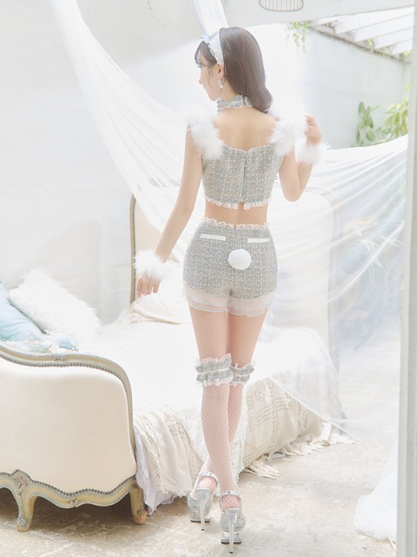 画像19: 【SALE!!】【即日発送】【ハロウィン】 ファーツイードバニーセットアップ 【コスプレ8点セット】【XS-Mサイズ/3カラー】[OF04]