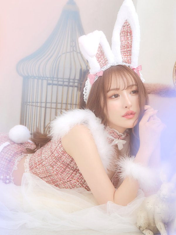 画像7: 【SALE!!】【即日発送】【ハロウィン】 ファーツイードバニーセットアップ 【コスプレ8点セット】【XS-Mサイズ/3カラー】[OF04]