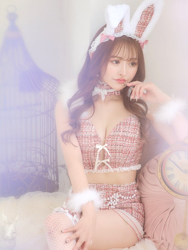 画像13: 【SALE!!】【即日発送】【ハロウィン】 ファーツイードバニーセットアップ 【コスプレ8点セット】【XS-Mサイズ/3カラー】[OF04]