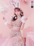 【即日発送】【ハロウィン】 ファーツイードバニーセットアップ 【コスプレ8点セット】【XS-Mサイズ/3カラー】[YMT]