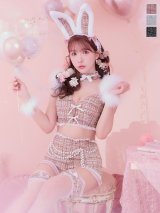 【即日発送】【ハロウィン】 ファーツイードバニーセットアップ 【コスプレ8点セット】【XS-Mサイズ/3カラー】[YMT]