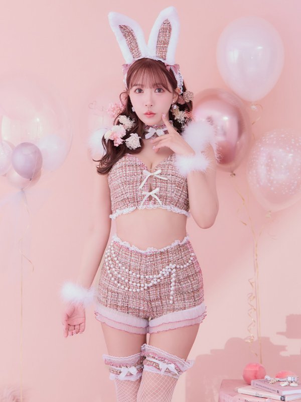 画像25: 【SALE!!】【即日発送】【ハロウィン】 ファーツイードバニーセットアップ 【コスプレ8点セット】【XS-Mサイズ/3カラー】[OF04]