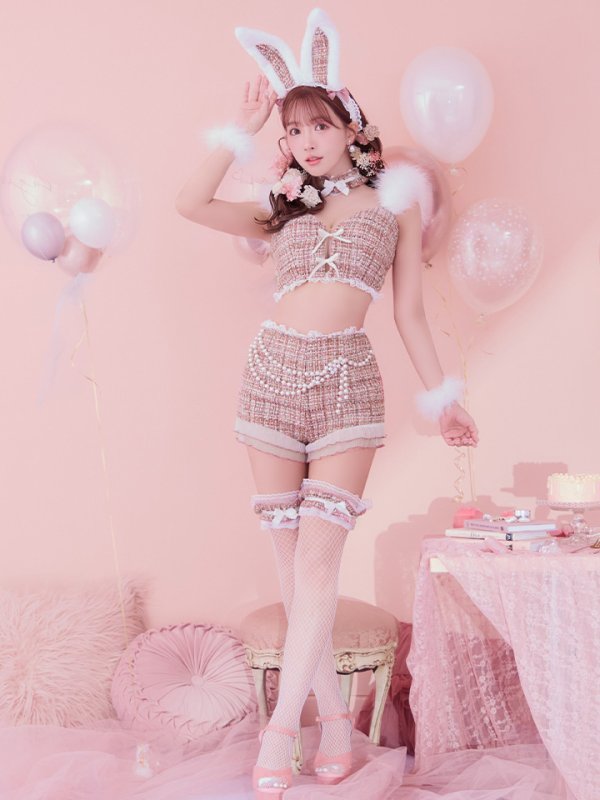 画像26: 【SALE!!】【即日発送】【ハロウィン】 ファーツイードバニーセットアップ 【コスプレ8点セット】【XS-Mサイズ/3カラー】[OF04]