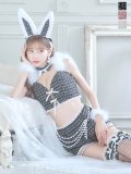 【即日発送】【ハロウィン】 ファーツイードバニーセットアップ 【コスプレ8点セット】【XS-Mサイズ/3カラー】[YMT]