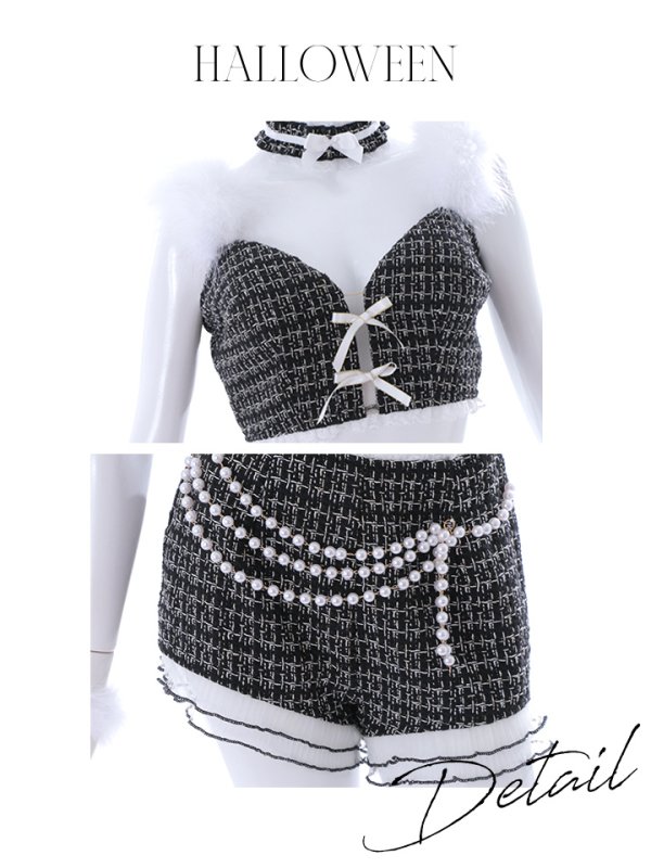 画像42: 【SALE!!】【即日発送】【ハロウィン】 ファーツイードバニーセットアップ 【コスプレ8点セット】【XS-Mサイズ/3カラー】[OF04]