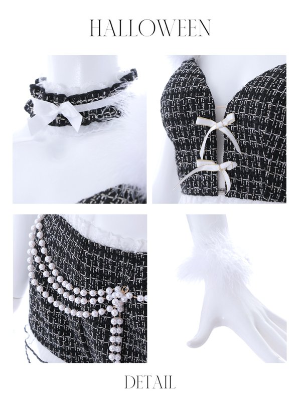 画像43: 【SALE!!】【即日発送】【ハロウィン】 ファーツイードバニーセットアップ 【コスプレ8点セット】【XS-Mサイズ/3カラー】[OF04]