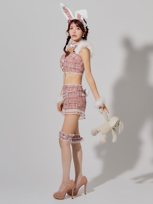 画像11: 【SALE!!】【即日発送】【ハロウィン】 ファーツイードバニーセットアップ 【コスプレ8点セット】【XS-Mサイズ/3カラー】[HC03]