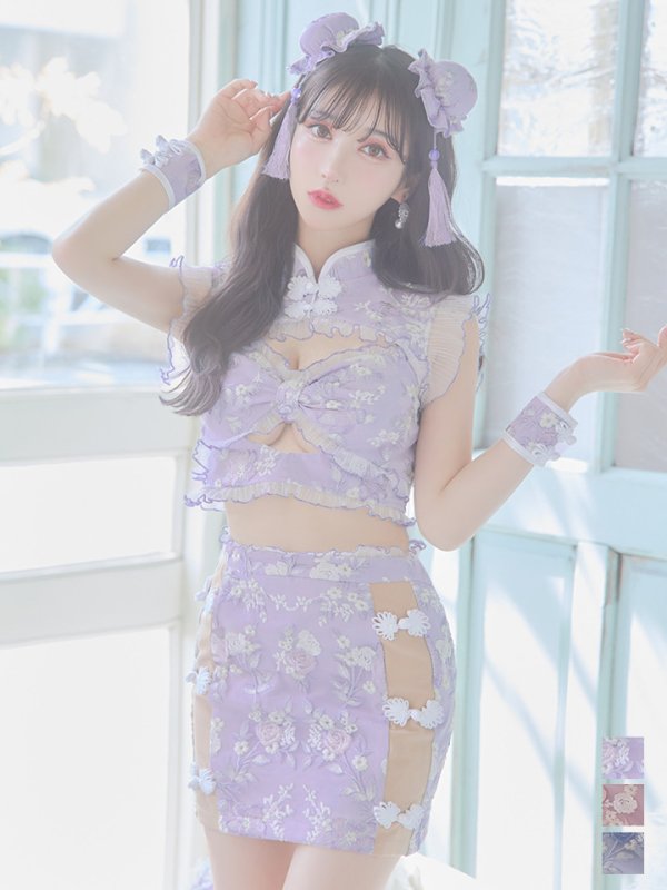 画像18: 【即日発送】【ハロウィン】リボンチャイナミニセットアップ【コスプレ4点セット】【XS-Mサイズ/3カラー】(SE01YN)[OF04]