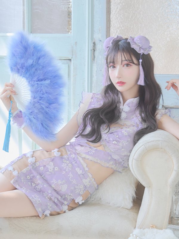 画像23: 【即日発送】【ハロウィン】リボンチャイナミニセットアップ【コスプレ4点セット】【XS-Mサイズ/3カラー】(SE01YN)[OF04]