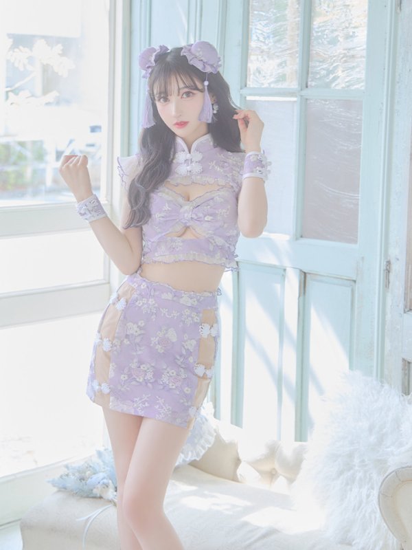 画像25: 【即日発送】【ハロウィン】リボンチャイナミニセットアップ【コスプレ4点セット】【XS-Mサイズ/3カラー】(SE01YN)[OF04]