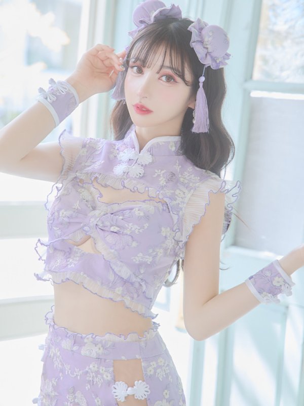 画像26: 【即日発送】【ハロウィン】リボンチャイナミニセットアップ【コスプレ4点セット】【XS-Mサイズ/3カラー】(SE01YN)[OF04]