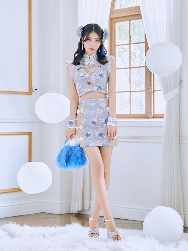 画像11: 【即日発送】【ハロウィン】リボンチャイナミニセットアップ【コスプレ4点セット】【XS-Mサイズ/3カラー】(SE01YN)[OF04]