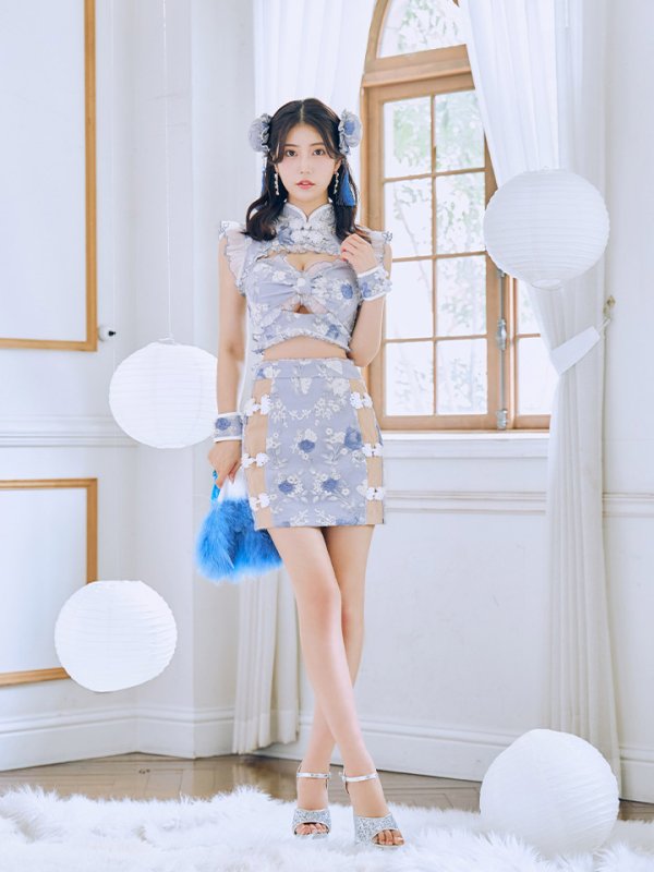 画像5: 【即日発送】【ハロウィン】リボンチャイナミニセットアップ【コスプレ4点セット】【XS-Mサイズ/3カラー】(SE01YN)[OF04]