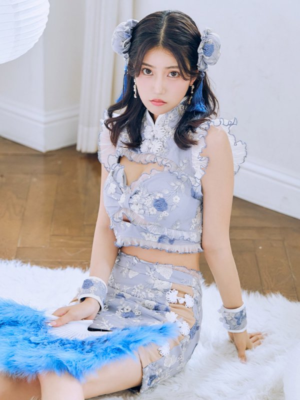 画像7: 【即日発送】【ハロウィン】リボンチャイナミニセットアップ【コスプレ4点セット】【XS-Mサイズ/3カラー】(SE01YN)[OF04]