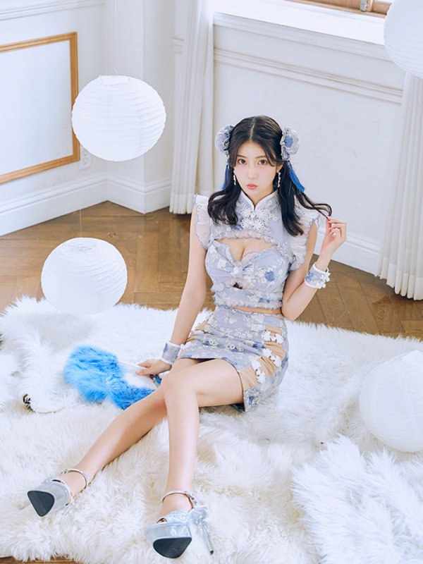 画像9: 【即日発送】【ハロウィン】リボンチャイナミニセットアップ【コスプレ4点セット】【XS-Mサイズ/3カラー】(SE01YN)[OF04]