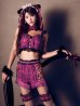 画像1: 【即日発送】【ハロウィン】チェックキャットセットアップ【コスプレ6点セット】【S-Mサイズ/1カラー】[OF03] (1)