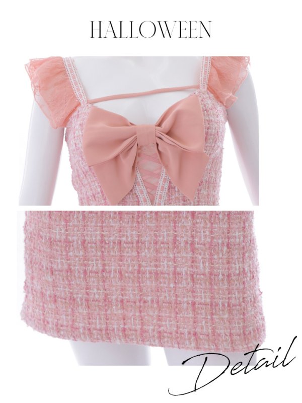 画像40: 【SALE!!】【即日発送】【ハロウィン】 ツイードバニーミニワンピ 【コスプレ5点セット】【S-Lサイズ/2カラー】[OF04]