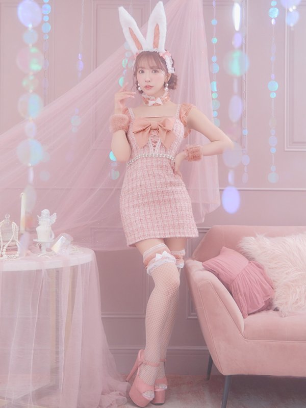 画像22: 【SALE!!】【即日発送】【ハロウィン】 ツイードバニーミニワンピ 【コスプレ5点セット】【S-Lサイズ/2カラー】[OF04]