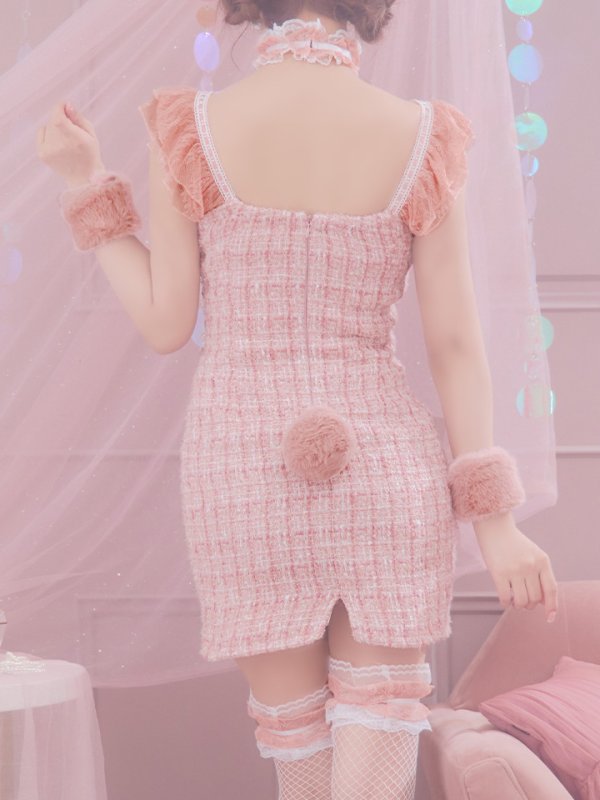 画像32: 【SALE!!】【即日発送】【ハロウィン】 ツイードバニーミニワンピ 【コスプレ5点セット】【S-Lサイズ/2カラー】[OF04]