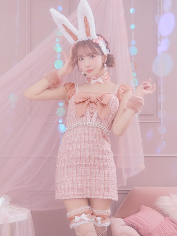 画像25: 【SALE!!】【即日発送】【ハロウィン】 ツイードバニーミニワンピ 【コスプレ5点セット】【S-Lサイズ/2カラー】[OF04]