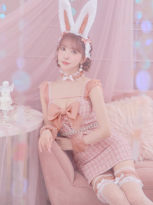 画像27: 【SALE!!】【即日発送】【ハロウィン】 ツイードバニーミニワンピ 【コスプレ5点セット】【S-Lサイズ/2カラー】[OF04]