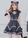 【即日発送】【ハロウィン】 レースアップブラックキャット 【コスプレ4点セット】【S-Lサイズ/1カラー】[YMT]