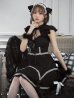 画像1: 【即日発送】【ハロウィン】 レースアップブラックキャット 【コスプレ4点セット】【S-Lサイズ/1カラー】[YMT] (1)