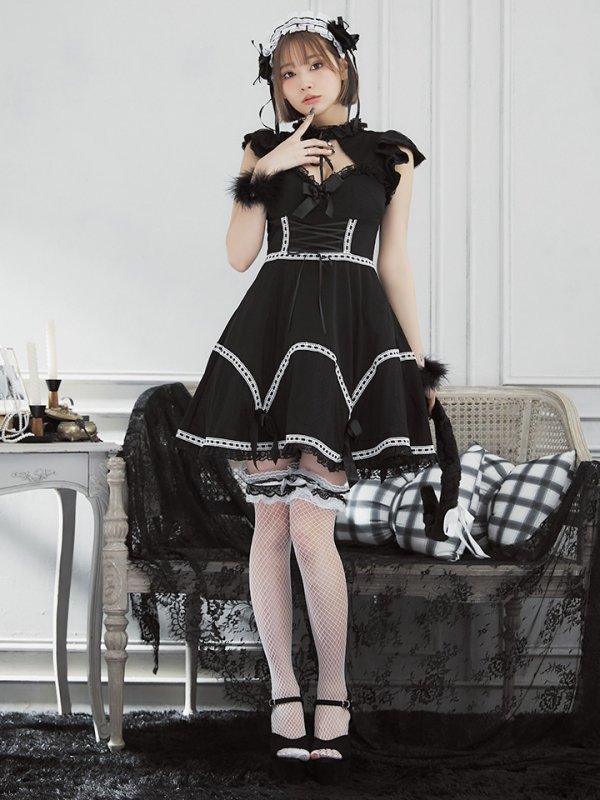 画像7: 【SALE!!】【即日発送】【ハロウィン】 レースアップブラックキャット 【コスプレ4点セット】【S-Lサイズ/1カラー】[HC03]