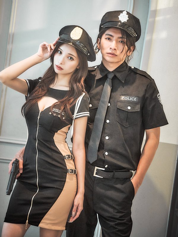 画像2: 【即日発送】【ハロウィン】 ポリスコスプレ【コスプレ2点セット】【コスプレ5点セット】【XS-XLサイズ/1カラー】【M-XLサイズ/1カラー】[YMT-Bg/YMT-Bsv]