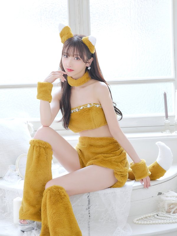 画像28: 【SALE!!】【即日発送】【ハロウィン】もこもこキツネ 【コスプレ6点セット】【Fサイズ/1カラー】[OF01]