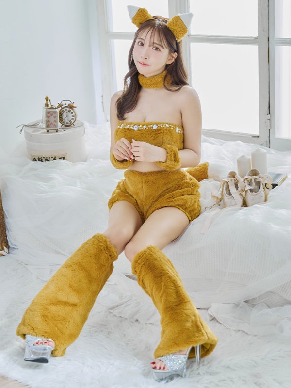 画像8: 【SALE!!】【即日発送】【ハロウィン】もこもこキツネ 【コスプレ6点セット】【Fサイズ/1カラー】[OF01]