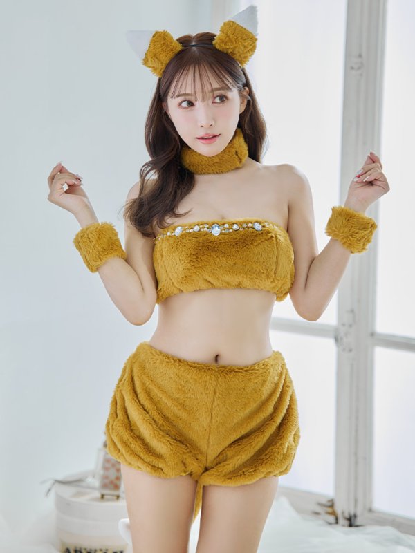 画像13: 【SALE!!】【即日発送】【ハロウィン】もこもこキツネ 【コスプレ6点セット】【Fサイズ/1カラー】[OF01]